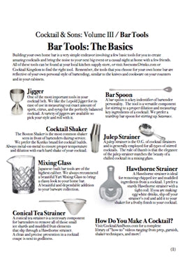 Cocktail & Sons Volume 3, Home Bar and Cocktail Guide